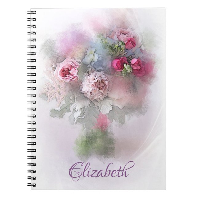 Modern Abstract Oil Painting Flowers Template Notebook (Front)