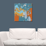 Modern Abstract Orange and Blue Paint Splatter Faux Canvas Print<br><div class="desc">A modern abstract orange and blue paint splatter faux canvas print is part of the Orange and Blue Wall & Home Decor collection. The digital art piece allows colour customisation by adjusting the fill and element colours to match your existing home decor colour. With this, it makes a fantastic customised...</div>