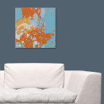 Modern Abstract Orange and Blue Splatter Art Faux Canvas Print<br><div class="desc">A modern abstract orange and blue splatter art faux canvas print is part of the Orange and Blue Wall & Home Decor collection. The paint splatter allows colour customisation by adjusting the fill and element colours to match your existing home decor colour. With this, it makes a fantastic customised wall...</div>