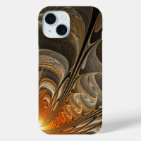 Modern Abstract Orange and Gold Spiral