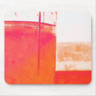 Modern Abstract Orange Geometric Graphic Pattern Mouse Pad