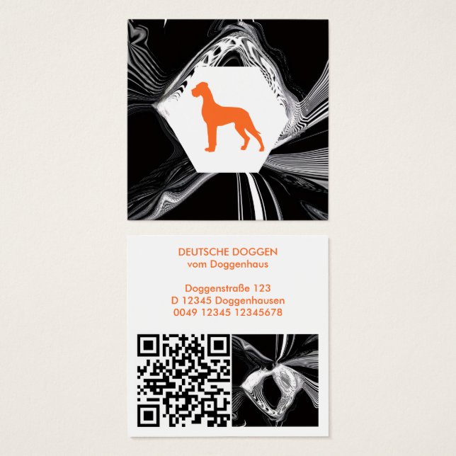 Modern Abstract Orange Great Dane  (Front & Back)
