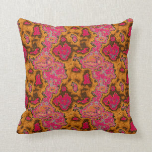 Modern Abstract Orange Pink Blue Pattern Throw Pil Cushion