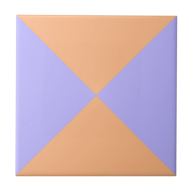 Modern Abstract Orange  Purple Geometric Triangle  Ceramic Tile (Front)