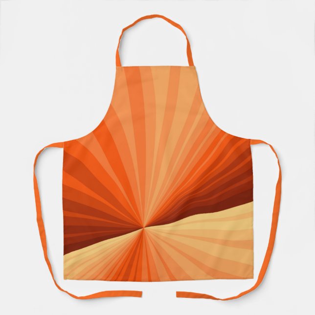 Modern Abstract Orange Red Vanilla Graphic Fractal Apron (Front)