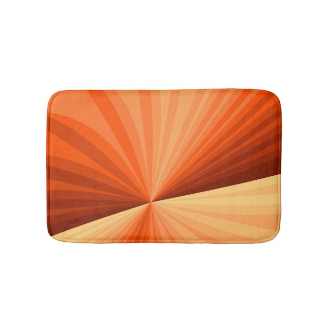 Modern Abstract Orange Red Vanilla Graphic Fractal Bath Mat (Front)