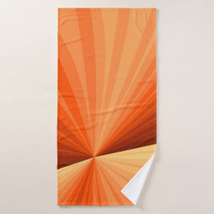 Modern Abstract Orange Red Vanilla Graphic Fractal Bath Towel