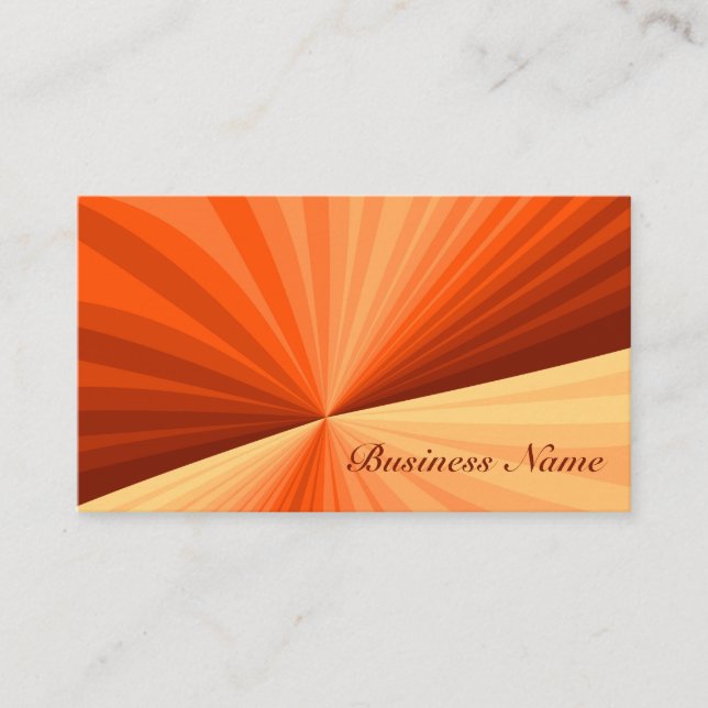 Modern Abstract Orange Red Vanilla Graphic Fractal Business Card (Front)