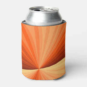 Modern Abstract Orange Red Vanilla Graphic Fractal Can Cooler