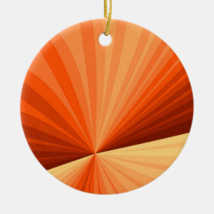 Modern Abstract Orange Red Vanilla Graphic Fractal Ceramic Ornament