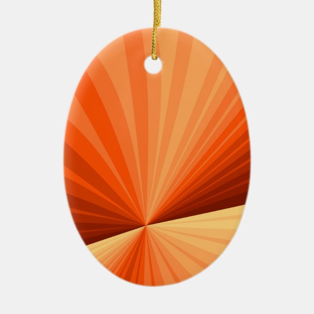 Modern Abstract Orange Red Vanilla Graphic Fractal Ceramic Ornament (Front)