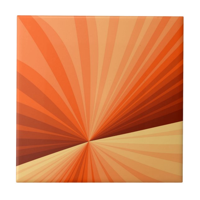 Modern Abstract Orange Red Vanilla Graphic Fractal Ceramic Tile (Front)