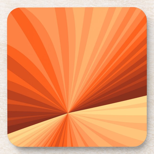 Modern Abstract Orange Red Vanilla Graphic Fractal Coaster (Front)