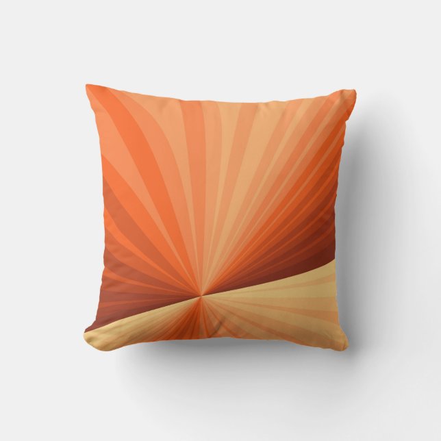 Modern Abstract Orange Red Vanilla Graphic Fractal Cushion (Front)