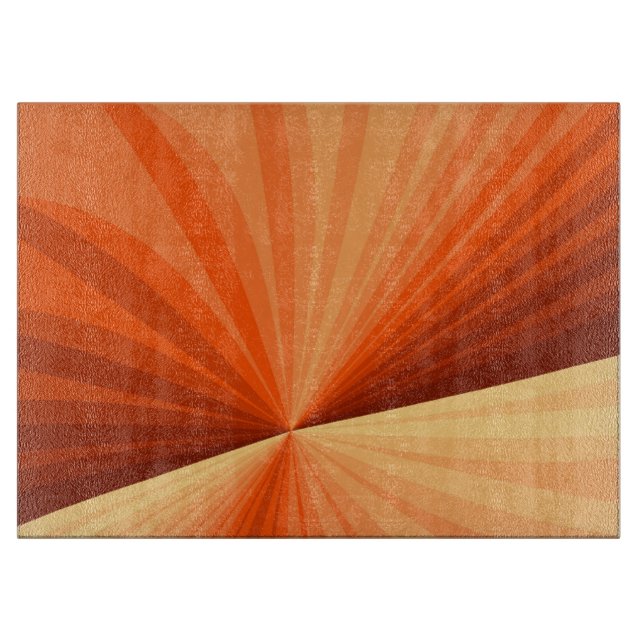 Modern Abstract Orange Red Vanilla Graphic Fractal Cutting Board (Front)