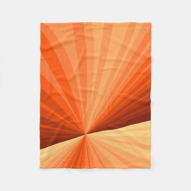 Modern Abstract Orange Red Vanilla Graphic Fractal Fleece Blanket (Front)