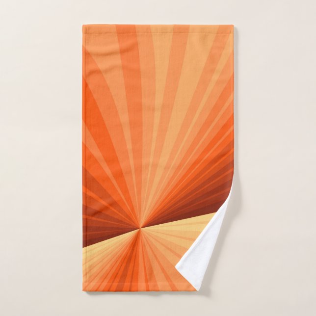 Modern Abstract Orange Red Vanilla Graphic Fractal Hand Towel (Hand Towel)