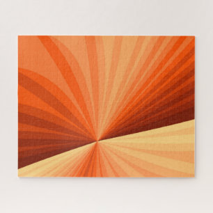 Modern Abstract Orange Red Vanilla Graphic Fractal Jigsaw Puzzle