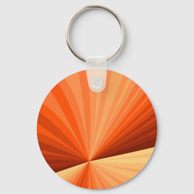 Modern Abstract Orange Red Vanilla Graphic Fractal Key Ring (Front)