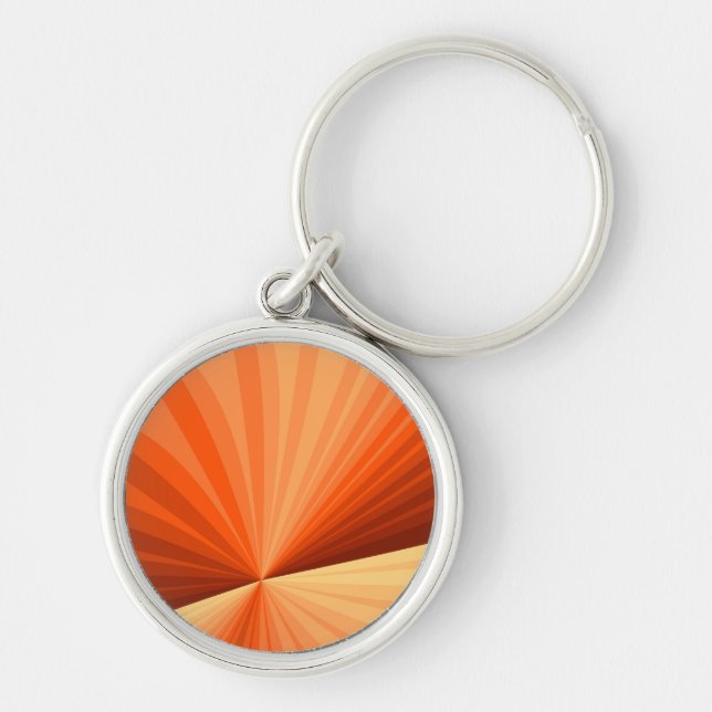 Modern Abstract Orange Red Vanilla Graphic Fractal Key Ring (Front)