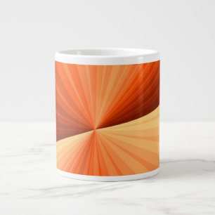 Modern Abstract Orange Red Vanilla Graphic Fractal Large Coffee Mug