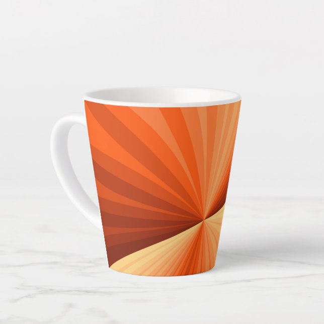 Modern Abstract Orange Red Vanilla Graphic Fractal Latte Mug (Left Angle)