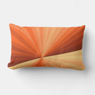 Modern Abstract Orange Red Vanilla Graphic Fractal Lumbar Cushion