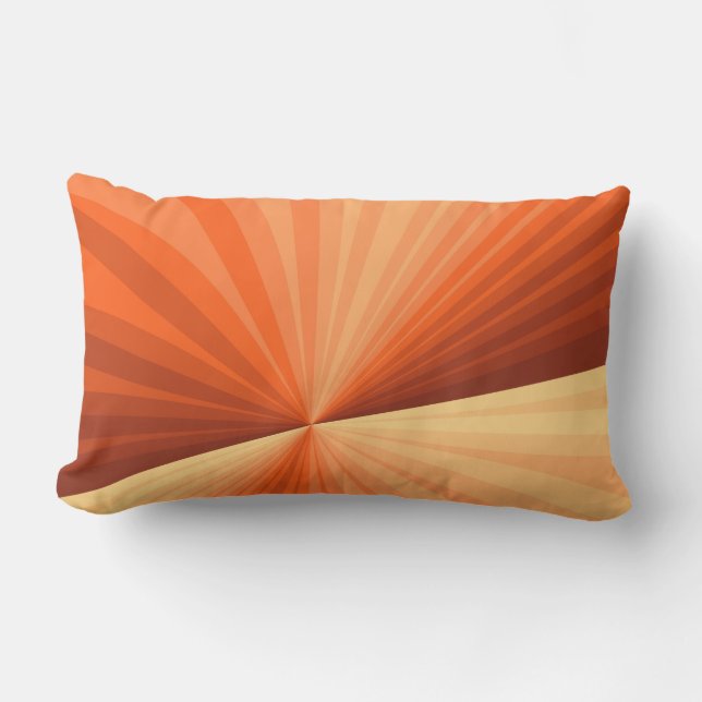Modern Abstract Orange Red Vanilla Graphic Fractal Lumbar Cushion (Front)