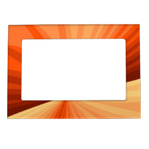 Modern Abstract Orange Red Vanilla Graphic Fractal Magnetic Frame