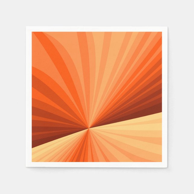 Modern Abstract Orange Red Vanilla Graphic Fractal Napkin (Front)