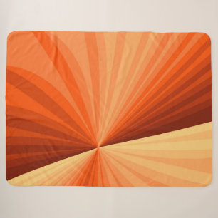 Modern Abstract Orange Red Vanilla Graphic Fractal Sherpa Blanket