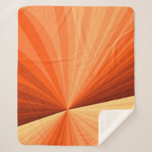 Modern Abstract Orange Red Vanilla Graphic Fractal Sherpa Blanket