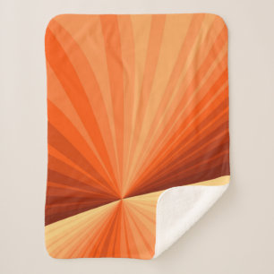Modern Abstract Orange Red Vanilla Graphic Fractal Sherpa Blanket