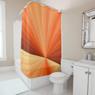 Modern Abstract Orange Red Vanilla Graphic Fractal Shower Curtain