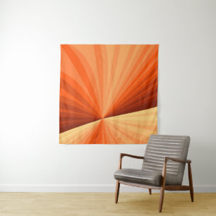 Modern Abstract Orange Red Vanilla Graphic Fractal Tapestry