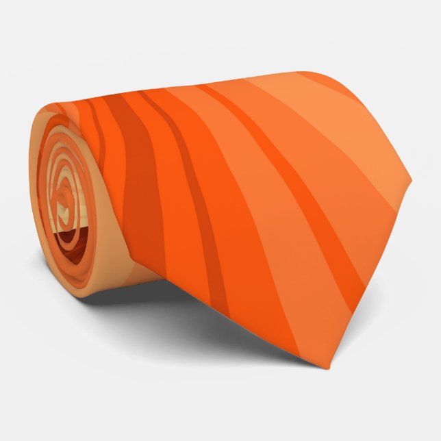 Modern Abstract Orange Red Vanilla Graphic Fractal Tie (Rolled)