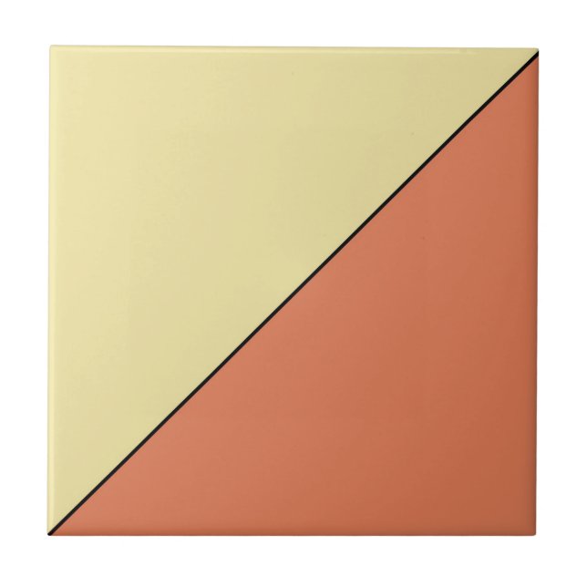 Modern Abstract Orange Yellow Geometric Triangle Ceramic Tile (Front)