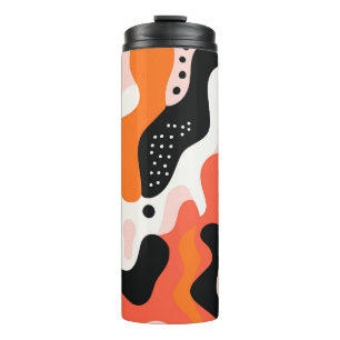 Modern Abstract Organic Shapes and Polka Dot Art Thermal Tumbler