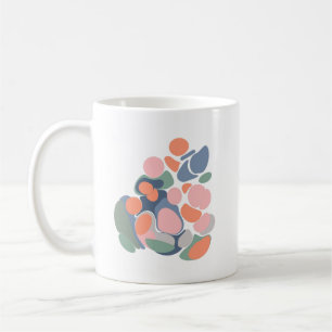 Modern Abstract Organic Shapes Art in Earthy Colou Coffee Mug