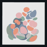 Modern Abstract Organic Shapes Art in Earthy Colou Faux Canvas Print<br><div class="desc">This pretty modern abstract art design features fun organic shapes in an earthy colour palette of soft blue,  green,  coral,  and pink.</div>