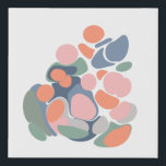 Modern Abstract Organic Shapes Art in Earthy Colou Faux Canvas Print<br><div class="desc">This pretty modern abstract art design features fun organic shapes in an earthy colour palette of soft blue,  green,  coral,  and pink.</div>