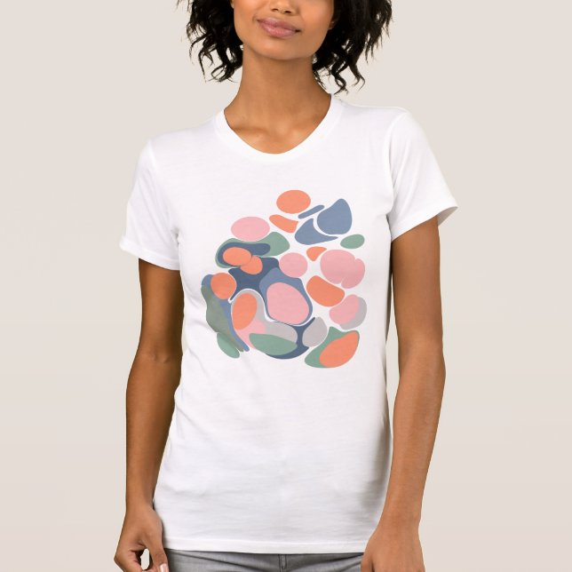Modern Abstract Organic Shapes Art in Earthy Colou T-Shirt (Front)