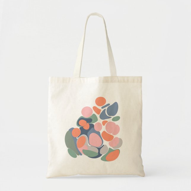 Modern Abstract Organic Shapes Art in Earthy Colou Tote Bag (Front)