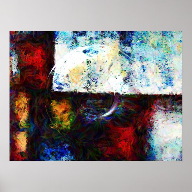 Modern Abstract Original Digital Painting Art Poster (Front)