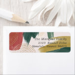 Modern Abstract Paint | Christmas Return Address  Label<br><div class="desc">Featuring beautiful abstract paint brush strokes. Modern colour palette and gold accents makes these labels vintage feeling with a modern flair. Classic earth tones of stunning copper tone and dark green are perfect for the holidays. You’re getting ready to send out a bunch of letters, mailers, or invitations and you...</div>