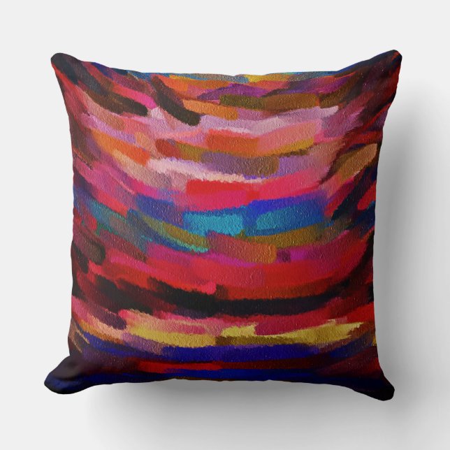 Modern Abstract Paint Colour Brush Stroke #4 Cushion (Front)