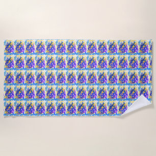 Modern Abstract Paint Splash Beach Towel