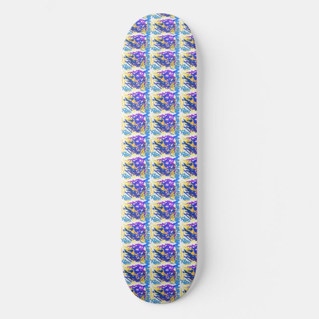 Modern Abstract Paint Splash Skateboard (Front)