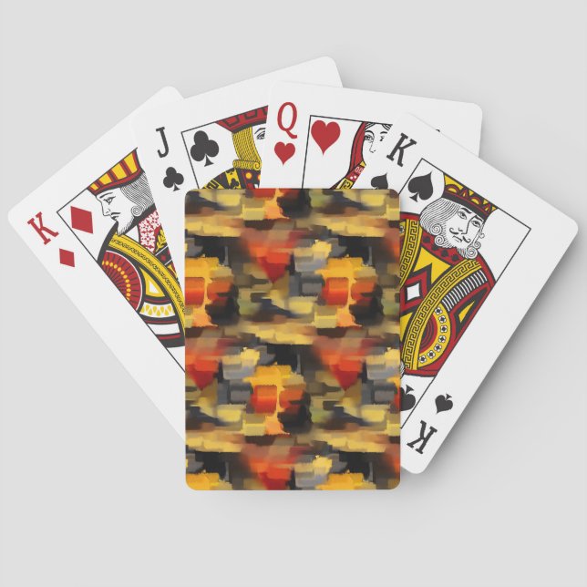 Modern Abstract Paint Squares Playing Cards (Back)
