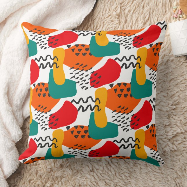 Modern Abstract Paint Strokes Pattern Cushion (Blanket)